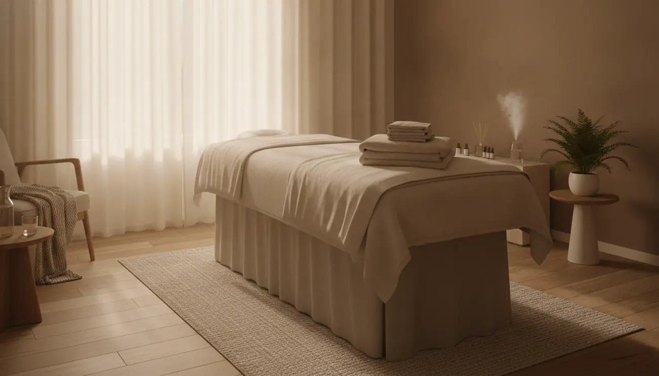 Warm, softly lit treatment room ambience, the calm setting mums can expect from gentle chiropractic care