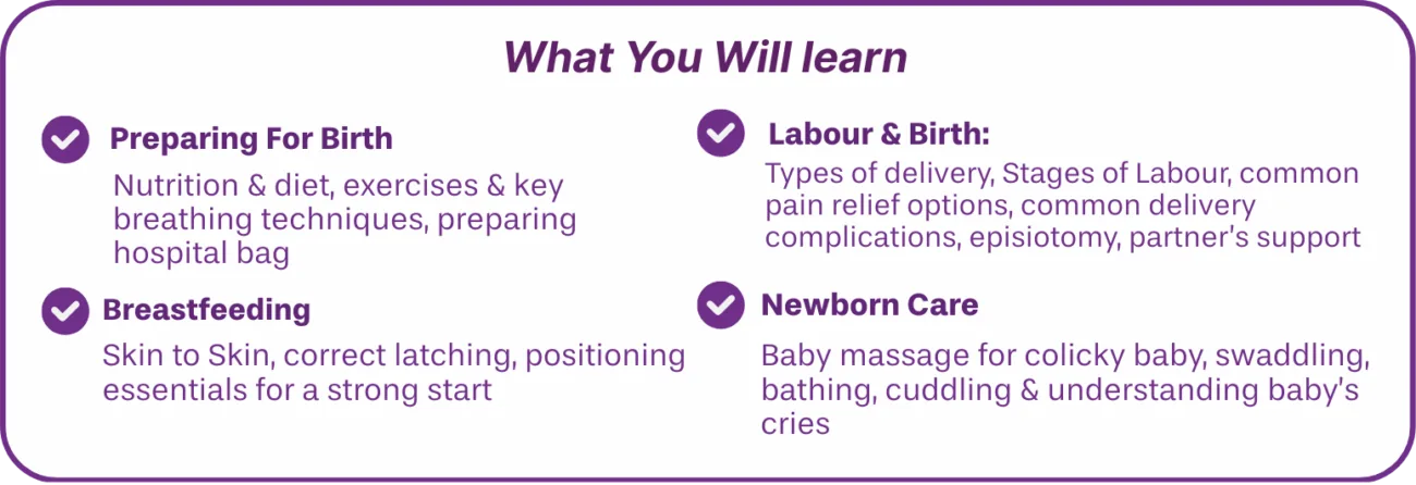 BMB Bump to Birth Antenatal Crash Class summary flyer: 28 February 2026, S$318 per couple